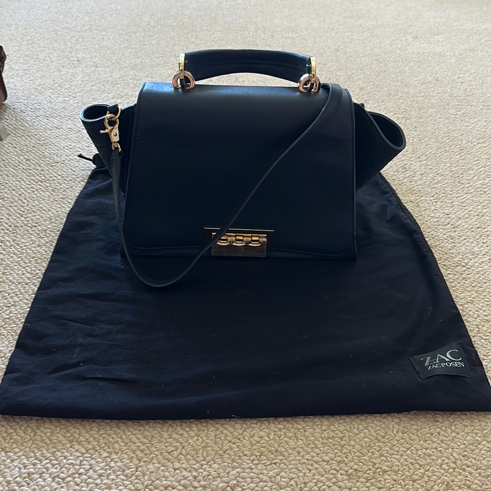Zac by Zac Posen Navy Eartha Top Handle Purse